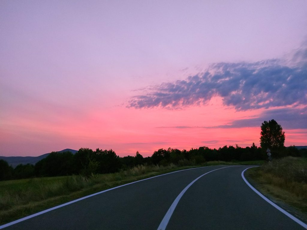 Sunset after bear watching tour